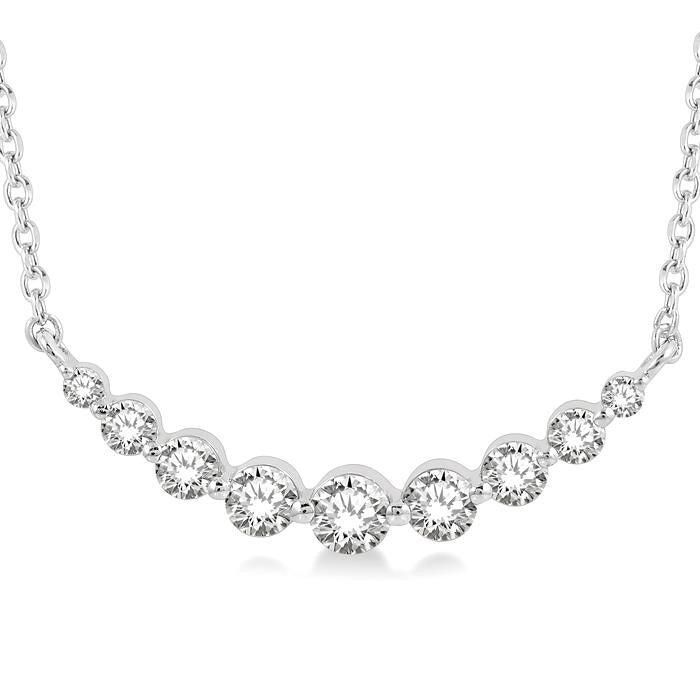 1/2 Ctw Diamond Smile Necklace in 14K White Gold
