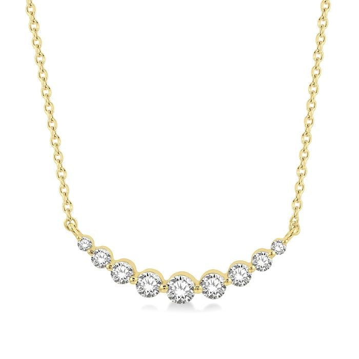 1/2 Ctw Diamond Smile Necklace in 14K Yellow Gold