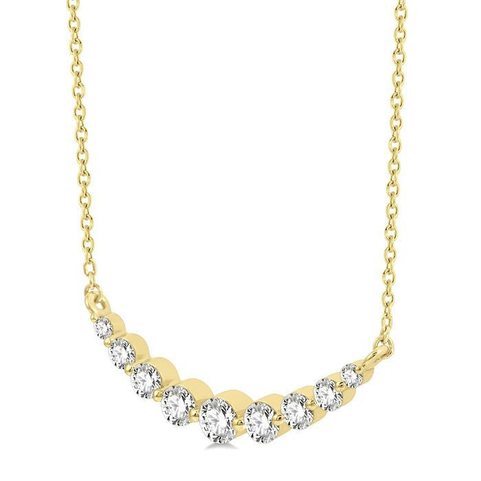 Atlas Laurel Graduated Diamond Fixed Smile Necklace