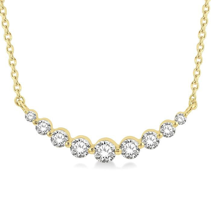 Atlas Laurel Graduated Diamond Fixed Smile Necklace