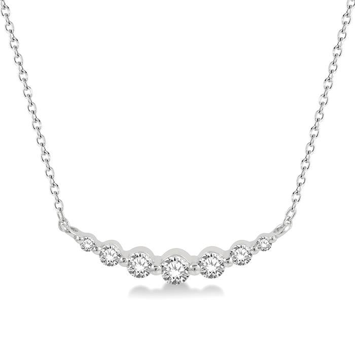 1/4 Ctw Diamond Smile Necklace in 14K White Gold