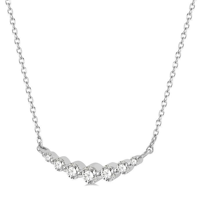 1/4 Ctw Diamond Smile Necklace in 14K White Gold