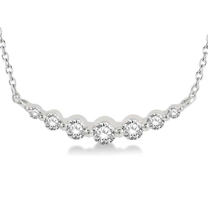 1/4 Ctw Diamond Smile Necklace in 14K White Gold
