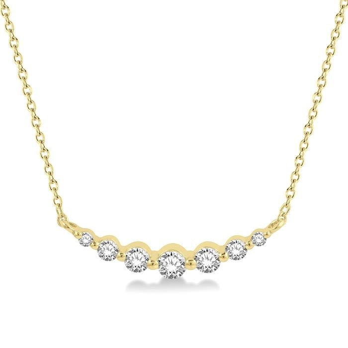 1/4 Ctw Diamond Smile Necklace in 14K Yellow Gold