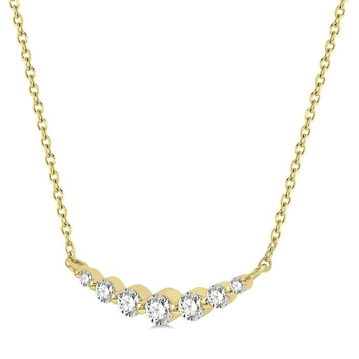 1/4 Ctw Diamond Smile Necklace in 14K Yellow Gold