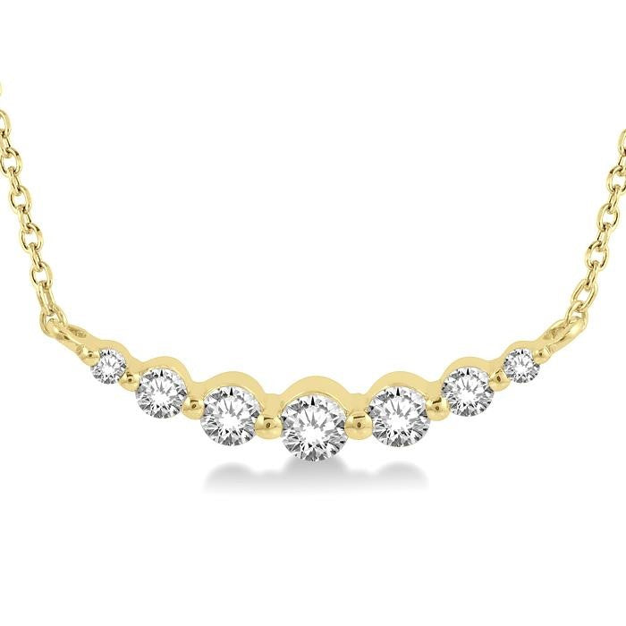 1/4 Ctw Diamond Smile Necklace in 14K Yellow Gold