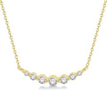 Zephyr Laurel Graduated Diamond Fixed Smile Necklace