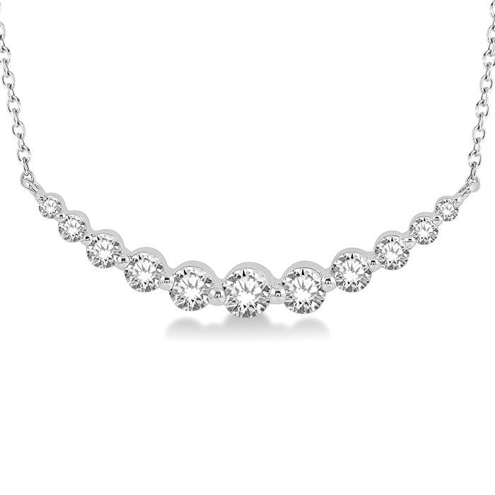3/4 Ctw Diamond Smile Necklace in 14K White Gold