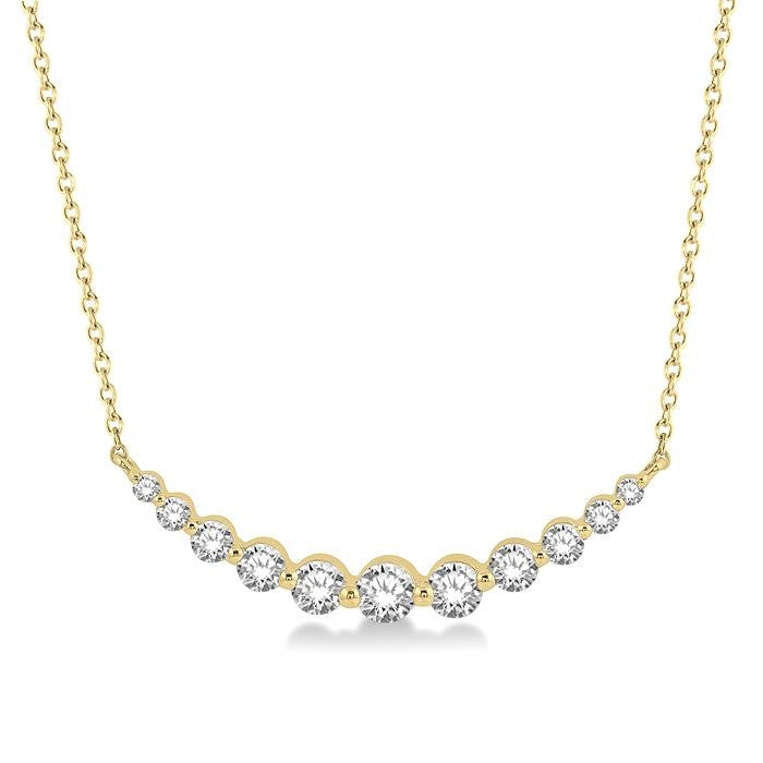 3/4 Ctw Diamond Smile Necklace in 14K Yellow Gold