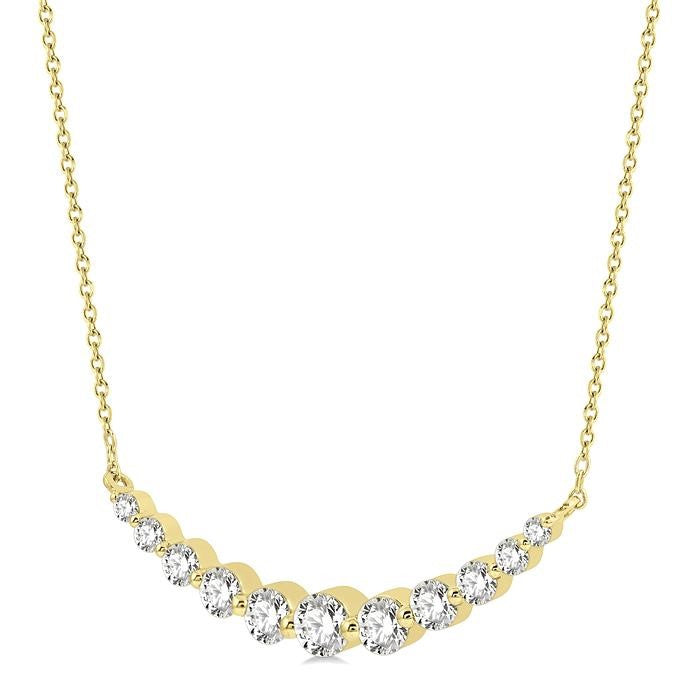 3/4 Ctw Diamond Smile Necklace in 14K Yellow Gold