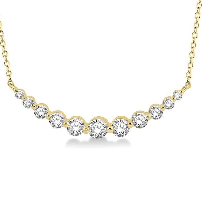 3/4 Ctw Diamond Smile Necklace in 14K Yellow Gold
