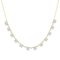 1 1/2 Ctw Fusion Baguette and Round Cut Diamond Halfway Necklace in 14K Yellow Gold