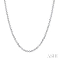 5 Ctw Illusion Round Cut Diamond Eternity Tennis Necklace in 14K White Gold