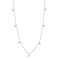 1/4 Ctw Mini Mount Round Cut Diamond Station Necklace in 14K White Gold