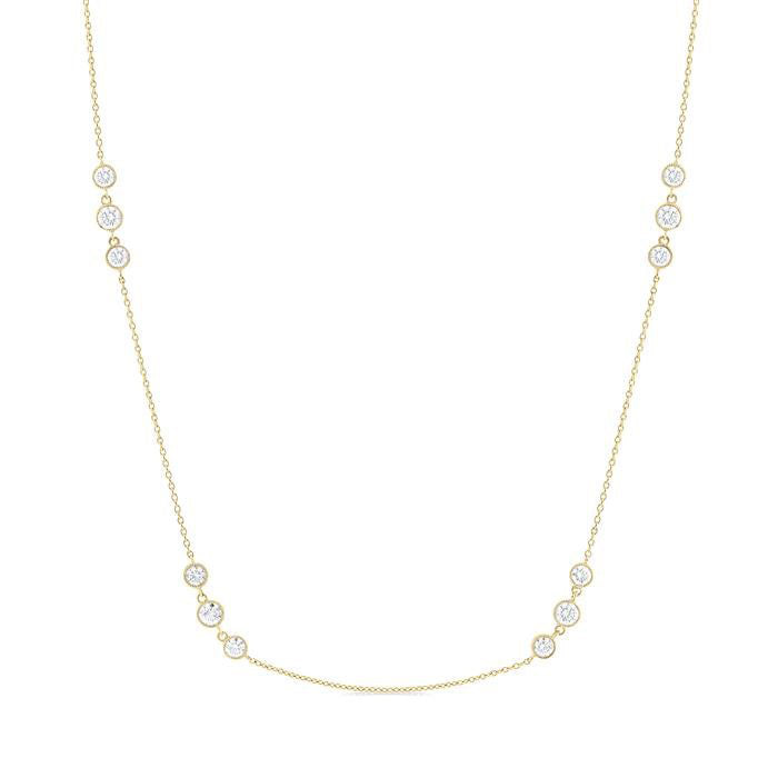 Beryl Fable 3 Stone Diamond Station Necklace
