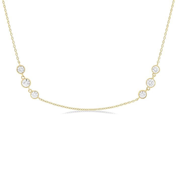 Beryl Fable 3 Stone Diamond Station Necklace