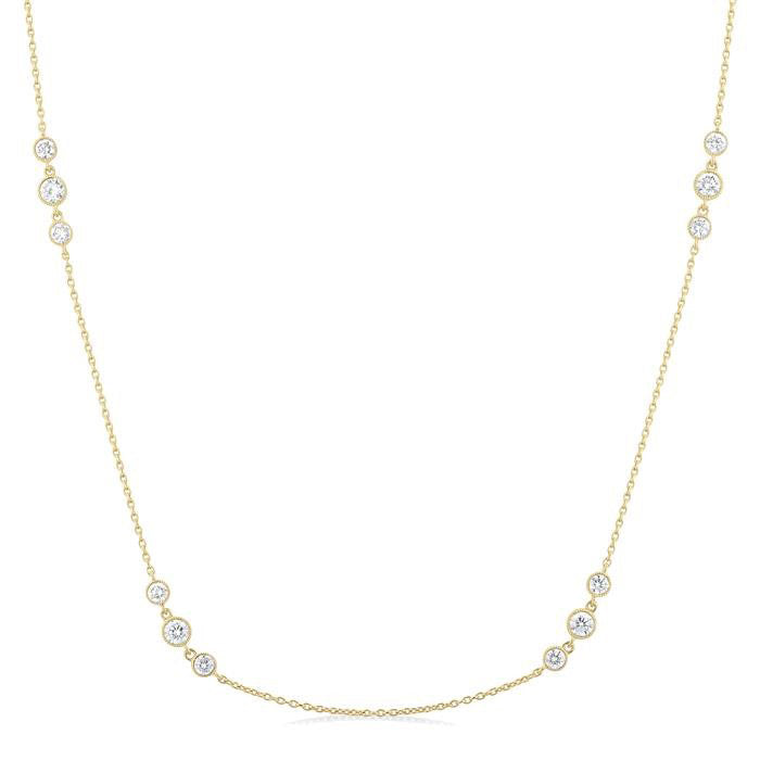 Galatea Noblesse 3 Stone Diamond Station Necklace