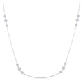 1 Ctw 3-Stone Bezel Set Round Cut Diamond Station Necklace in Platinum