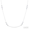1 Ctw 3-Stone Bezel Set Round Cut Diamond Station Necklace in Platinum