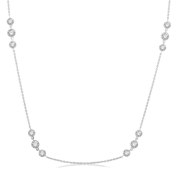 Gaia Thalia 3 Stone Diamond Station Necklace