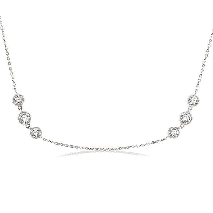 Gaia Thalia 3 Stone Diamond Station Necklace