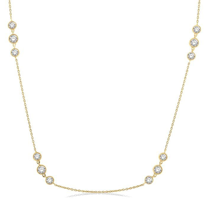 Quiana Gala 3 Stone Diamond Station Necklace