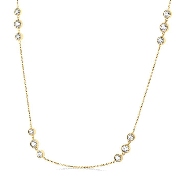 Quiana Gala 3 Stone Diamond Station Necklace