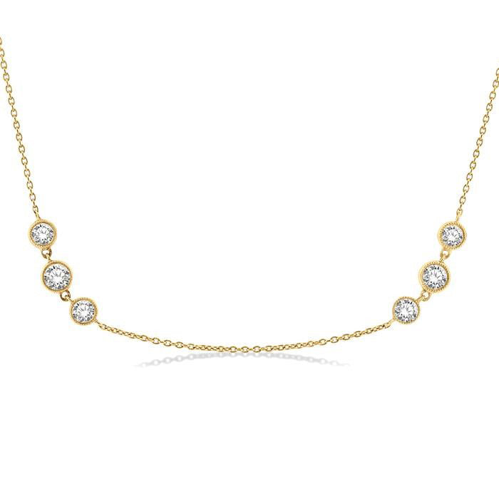 Quiana Gala 3 Stone Diamond Station Necklace