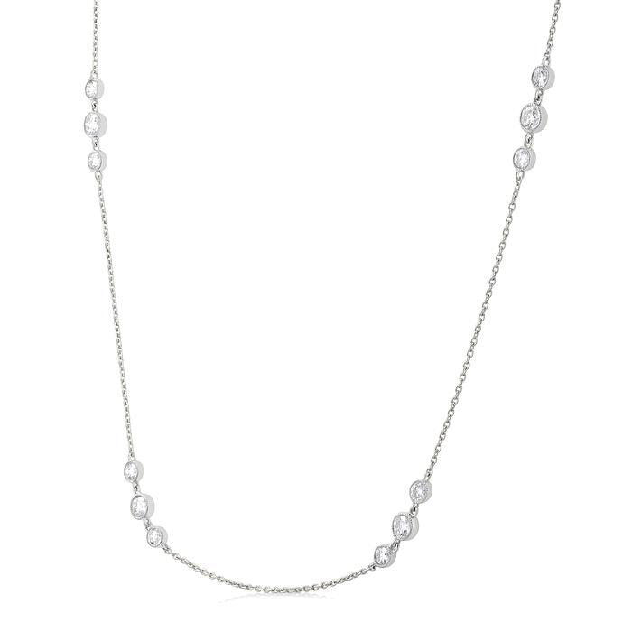 Gala Cinder 3 Stone Diamond Station Necklace