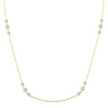 3/4 Ctw Three Stone Bezel Set Round Cut Diamond Station Necklace in 14K Yellow Gold