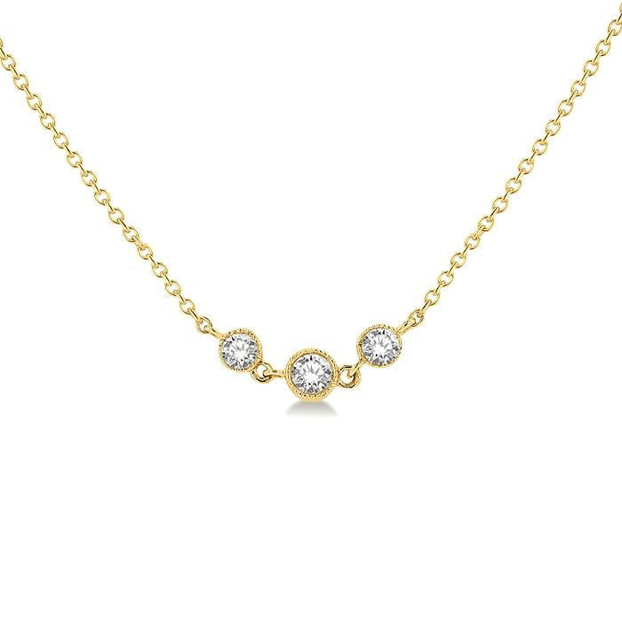 Felina Prairie 3 Stone Diamond Station Necklace
