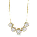 3/4 Ctw Circular Mount Shine Bright Round Cut Diamond Necklace in 14K Yellow & White Gold
