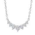 1/8 Ctw Graduated Petite Diamond Smile Necklace in 14K White Gold