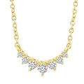 1/8 Ctw Graduated Petite Diamond Smile Necklace in 14K Yellow Gold