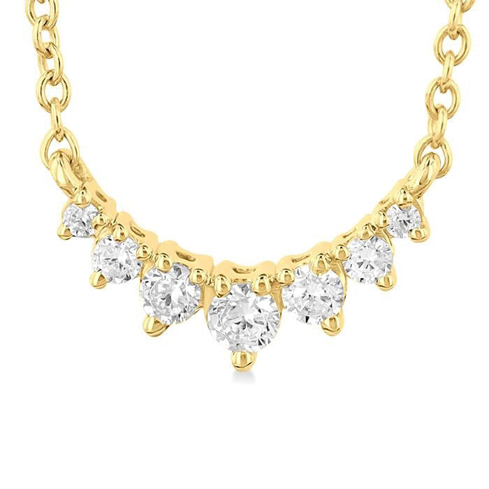 Zephyr Quiana Graduated Petite Diamond Fashion Smile Necklace