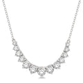 1 Ctw Graduated Round Cut Diamond Smile Necklace in 14K White Gold