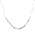 2 Ctw Graduated Diamond Smile Necklace in 14K White Gold
