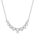 1/2 Ctw Graduated Diamond Smile Necklace in 14K White Gold