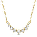 1/2 Ctw Graduated Diamond Smile Necklace in 14K Yellow Gold