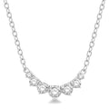 1/4 Ctw Graduated Diamond Smile Necklace in 14K White Gold