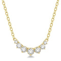 1/4 Ctw Graduated Diamond Smile Necklace in 14K Yellow Gold
