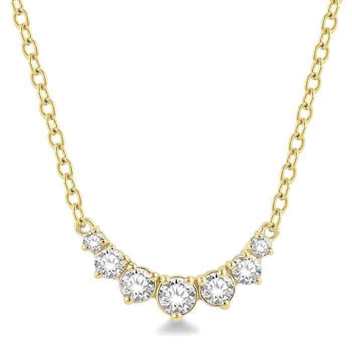 Saffron Isolde Graduated Diamond Smile Necklace