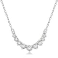 3/4 Ctw Graduated Diamond Smile Necklace in 14K White Gold