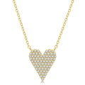 1/4 Ctw Heart Charm Round Cut Diamond Fashion Pendant With Chain in 10K Yellow Gold
