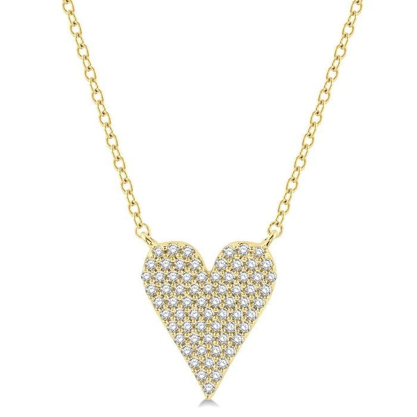 1/4 Ctw Heart Charm Round Cut Diamond Fashion Pendant With Chain in 10K Yellow Gold