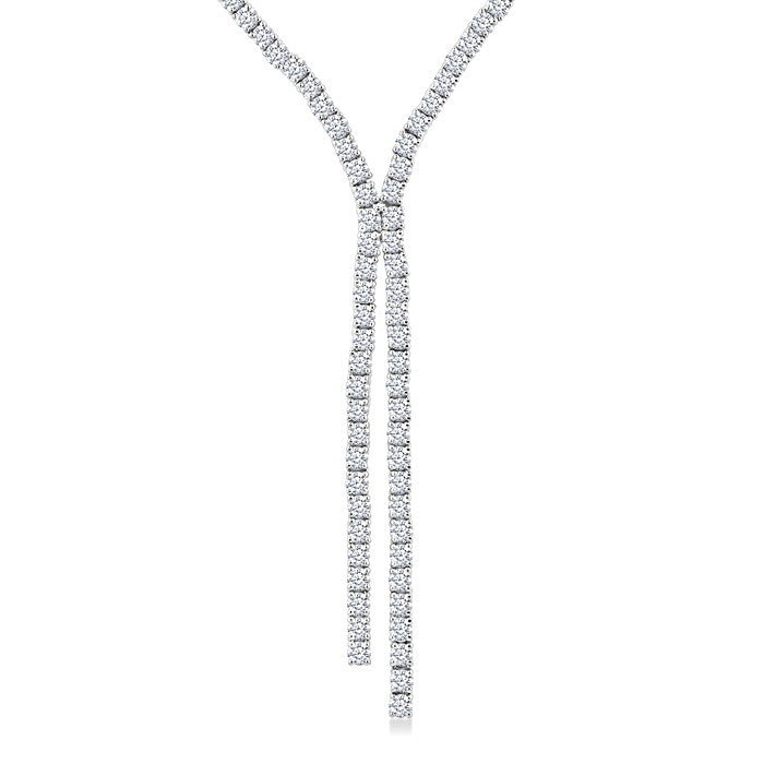 8 7/8 Ctw Y-Shape Round Cut Diamond Tennis Necklace in 14K White Gold