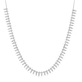 1 Ctw Spikes Motif Round Cut Diamond Fashion Necklace in 14K White Gold
