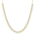 1 Ctw Spikes Motif Round Cut Diamond Fashion Necklace in 14K Yellow Gold