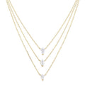 Pear Shape Diamond Layered Necklace