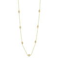 1/10 Ctw Marquise Mount Round Cut Diamond Station Necklace in 10K Yellow Gold